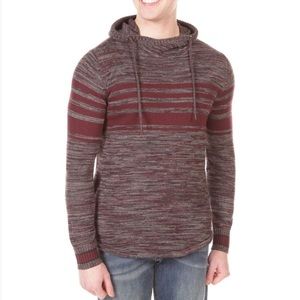 Grey/Maroon Sweater Hoodie
